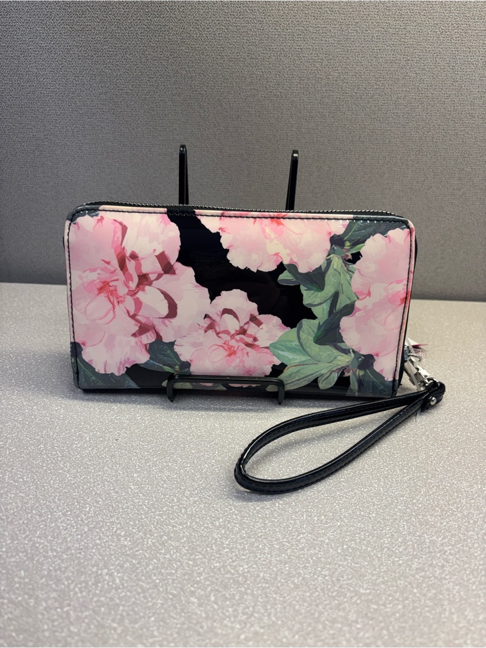 Betsey Johnson Pink Floral Zip-Around Wristlet Wallet